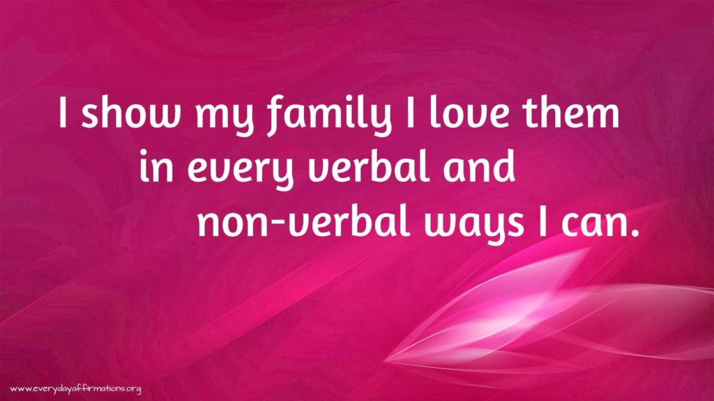 daily affirmations for family