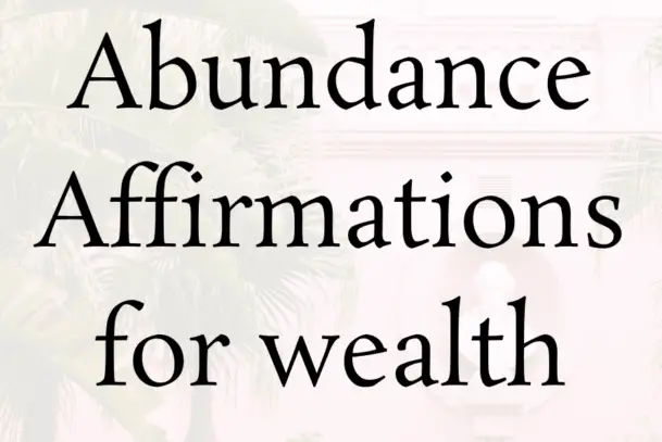 daily affirmations for abundance